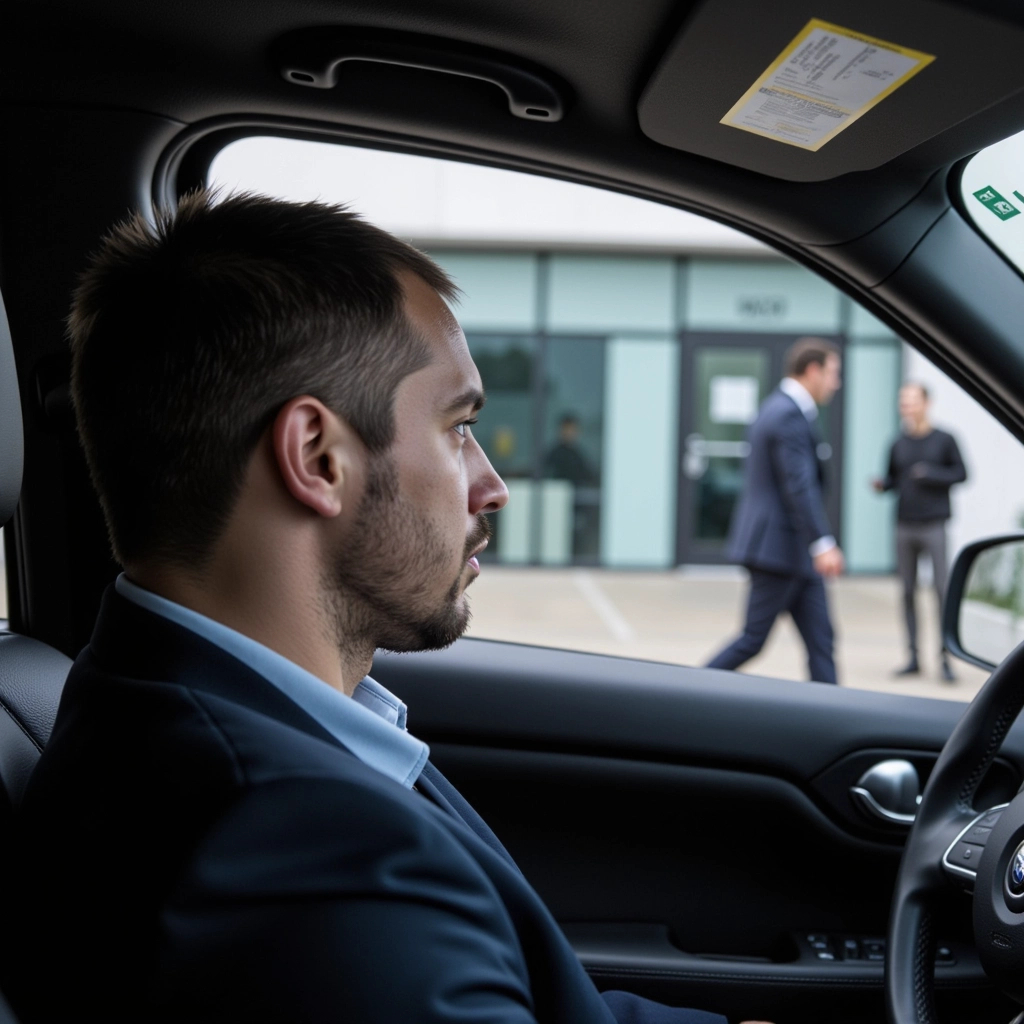 Détective privé entrain de faire de l'espionnage dans un auto à Montréal